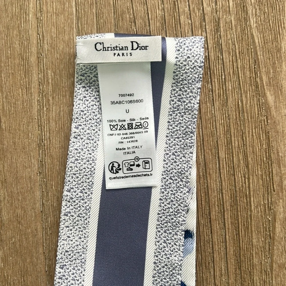 Dior Ivory Multicolor Silk Twill Scarf